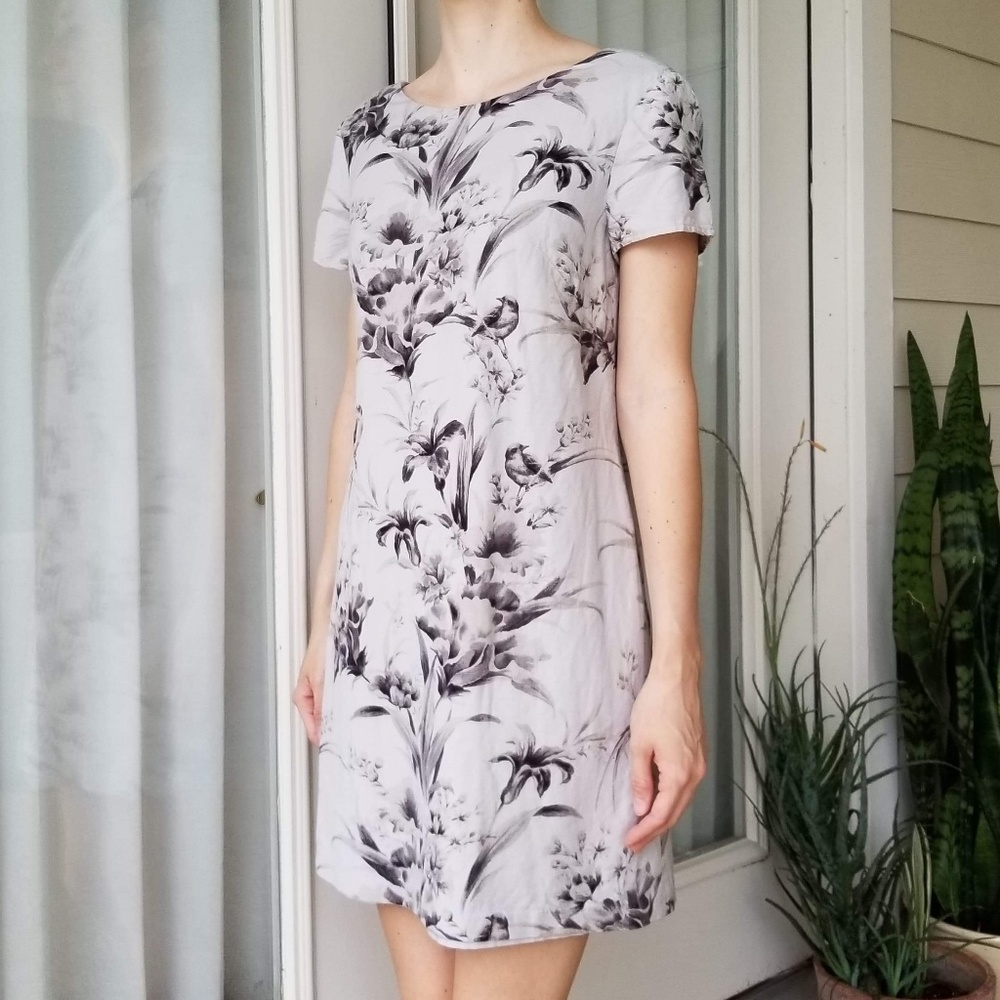 LOFT Dress with Floral Bird Print
